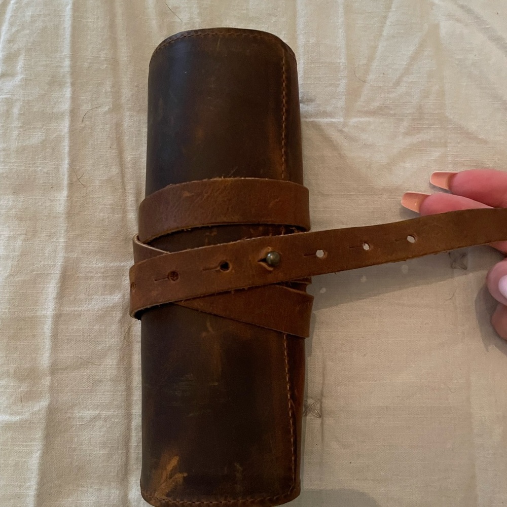 Watch travel leather rollup case